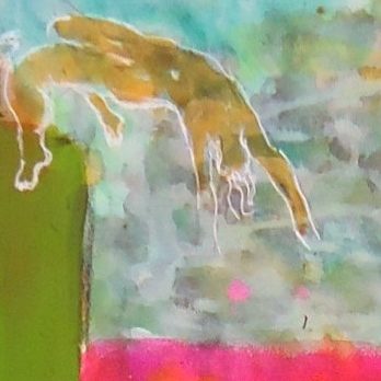 Danser quelque soit x y z, 2022 à 24, série 15/24, encres et acrylique sur papier